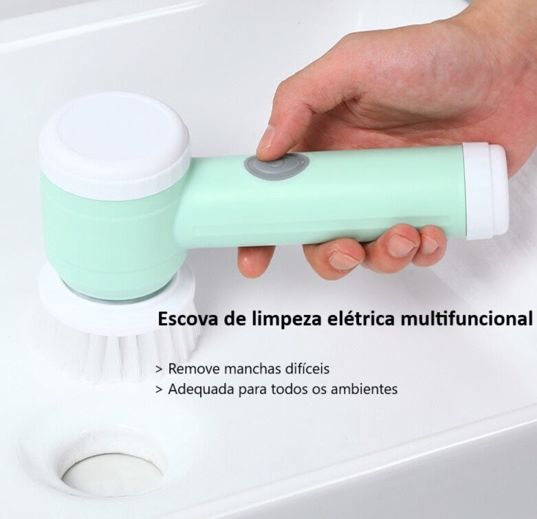 Escova de limpeza elétrica multifuncional